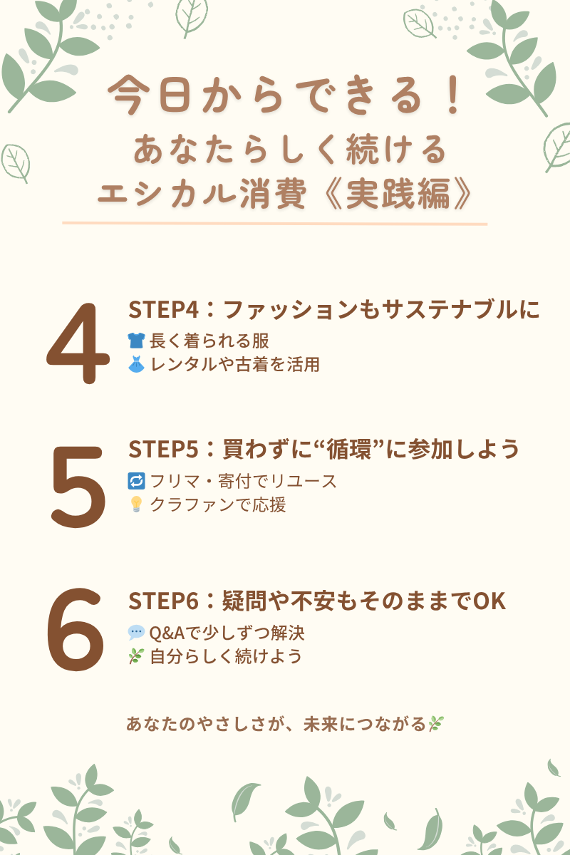 エシカル消費を続けるための実践ステップまとめ