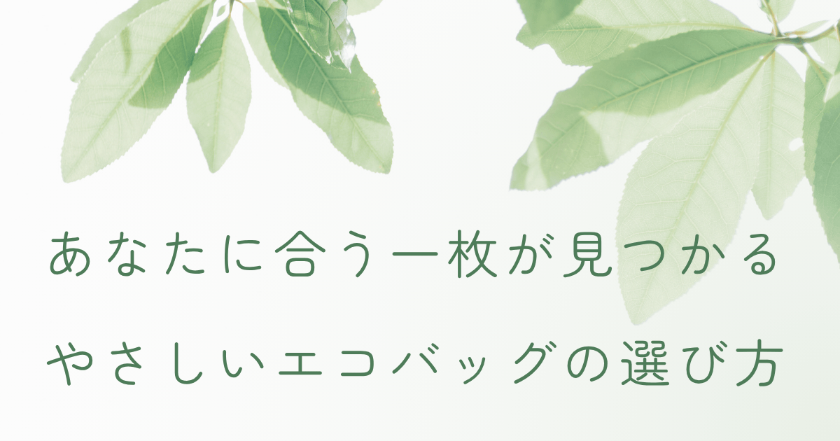 エコバッグの選び方をイメージしたナチュラルな葉の背景